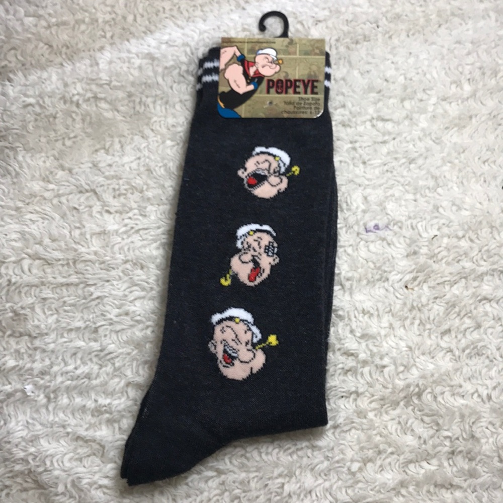 POPEYE MEN CREW SOCKS CARTOON SIZE 6-12